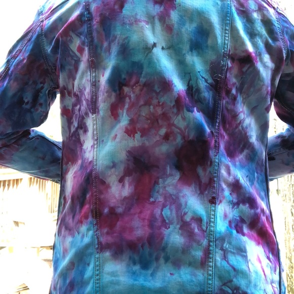 Lularoe Jaxon Jean jacket tye dyed - Picture 3 of 5